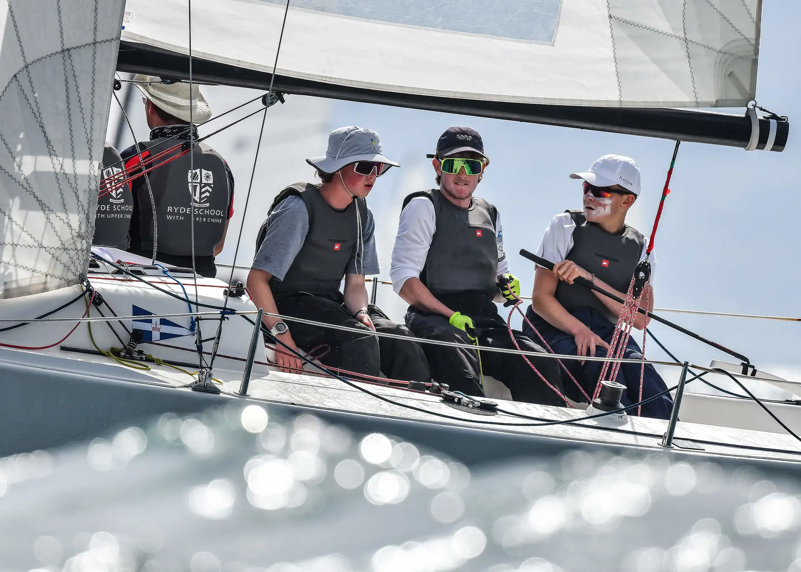 Ryde School Sixth Form pupils sailing on the Solent
