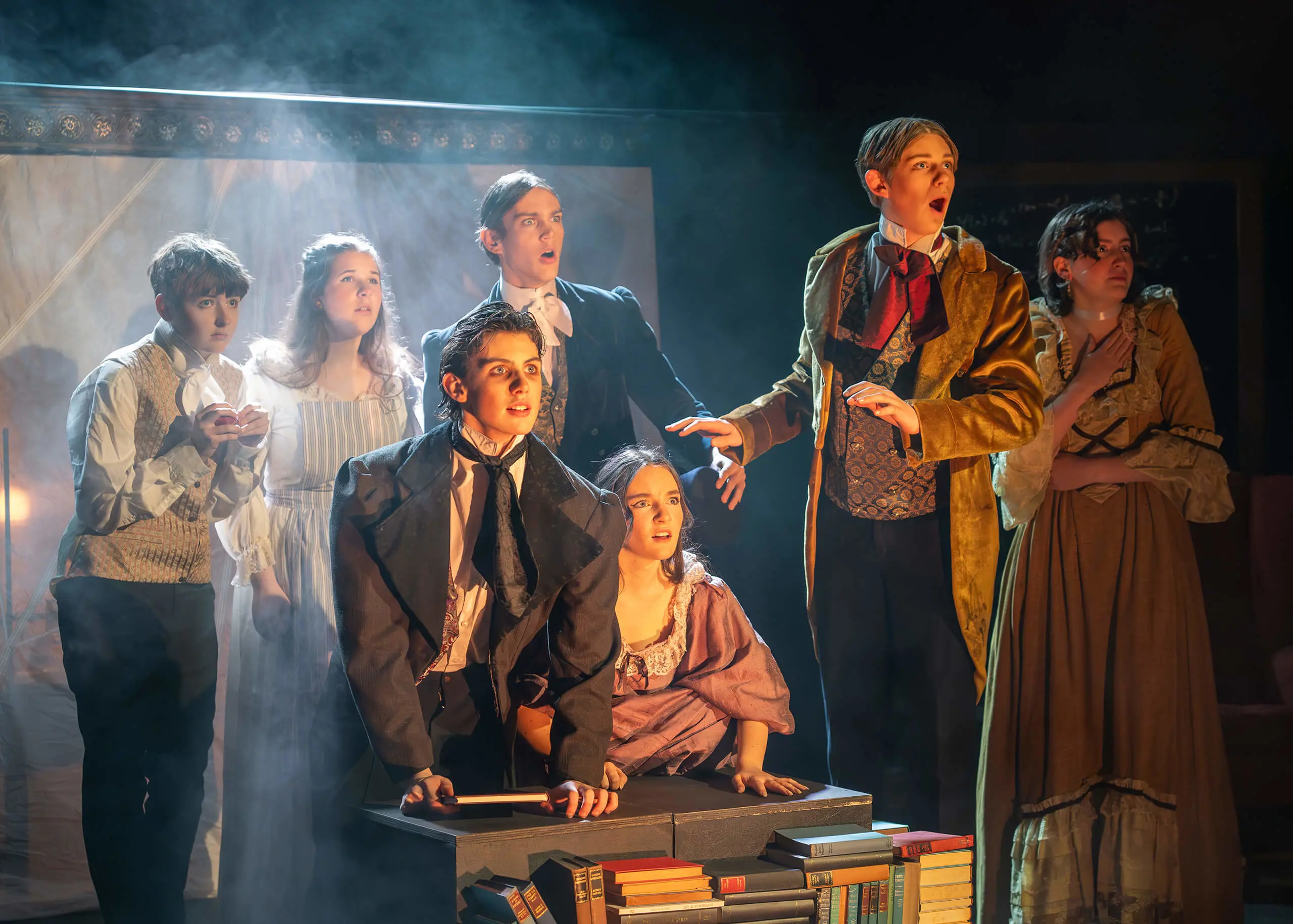 Ryde School Senior Pupils performing in a school production of Frankenstein