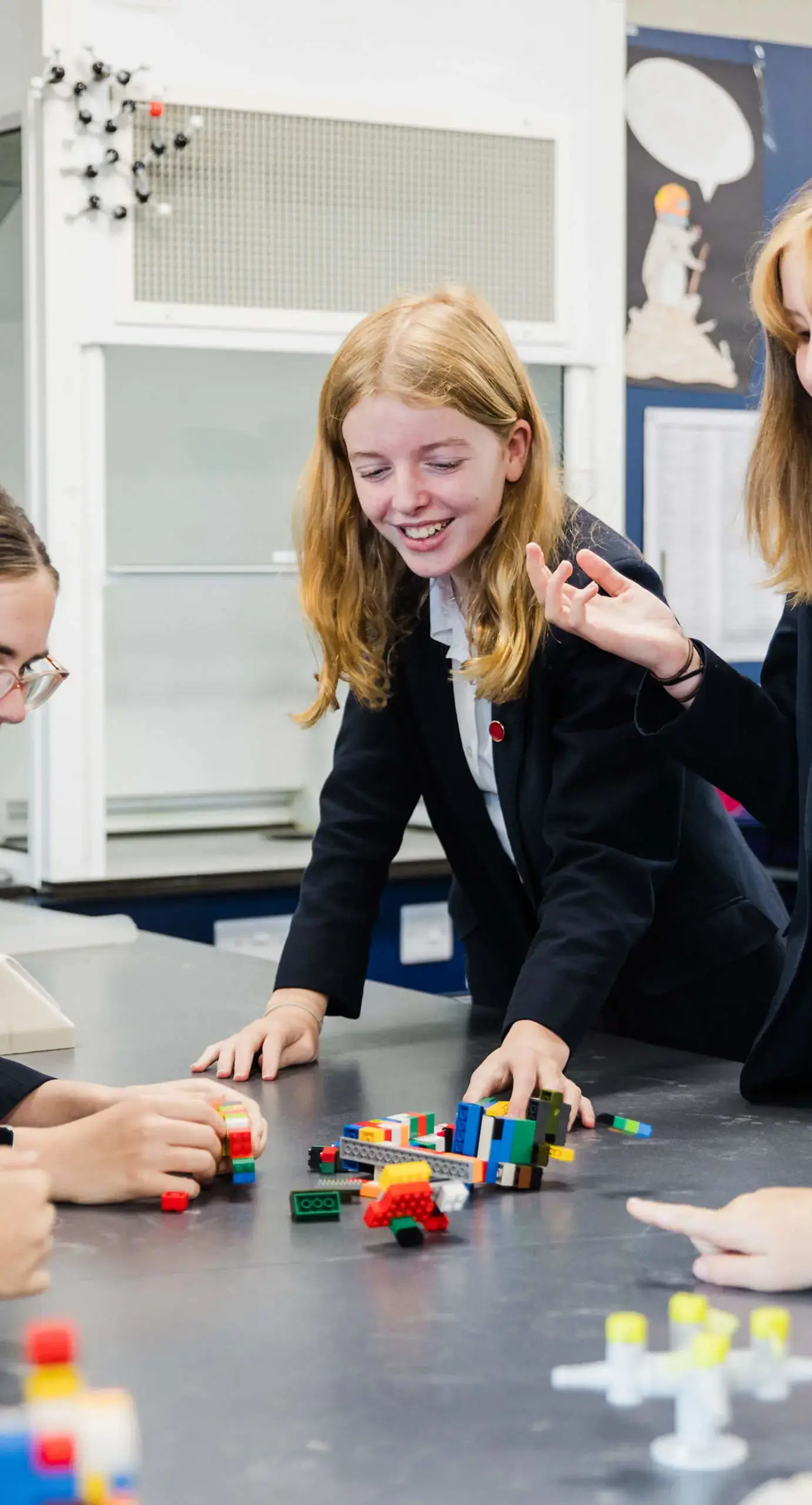 Ryde School Senior pupils working with Lego in a science lesson