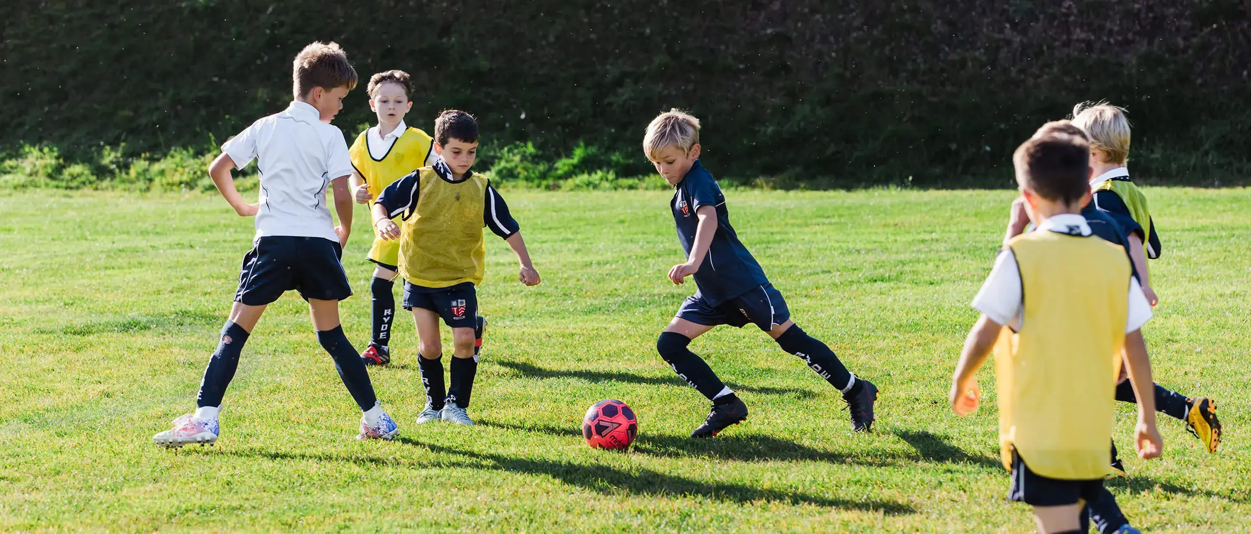 Ryde School Prep pupils playing football