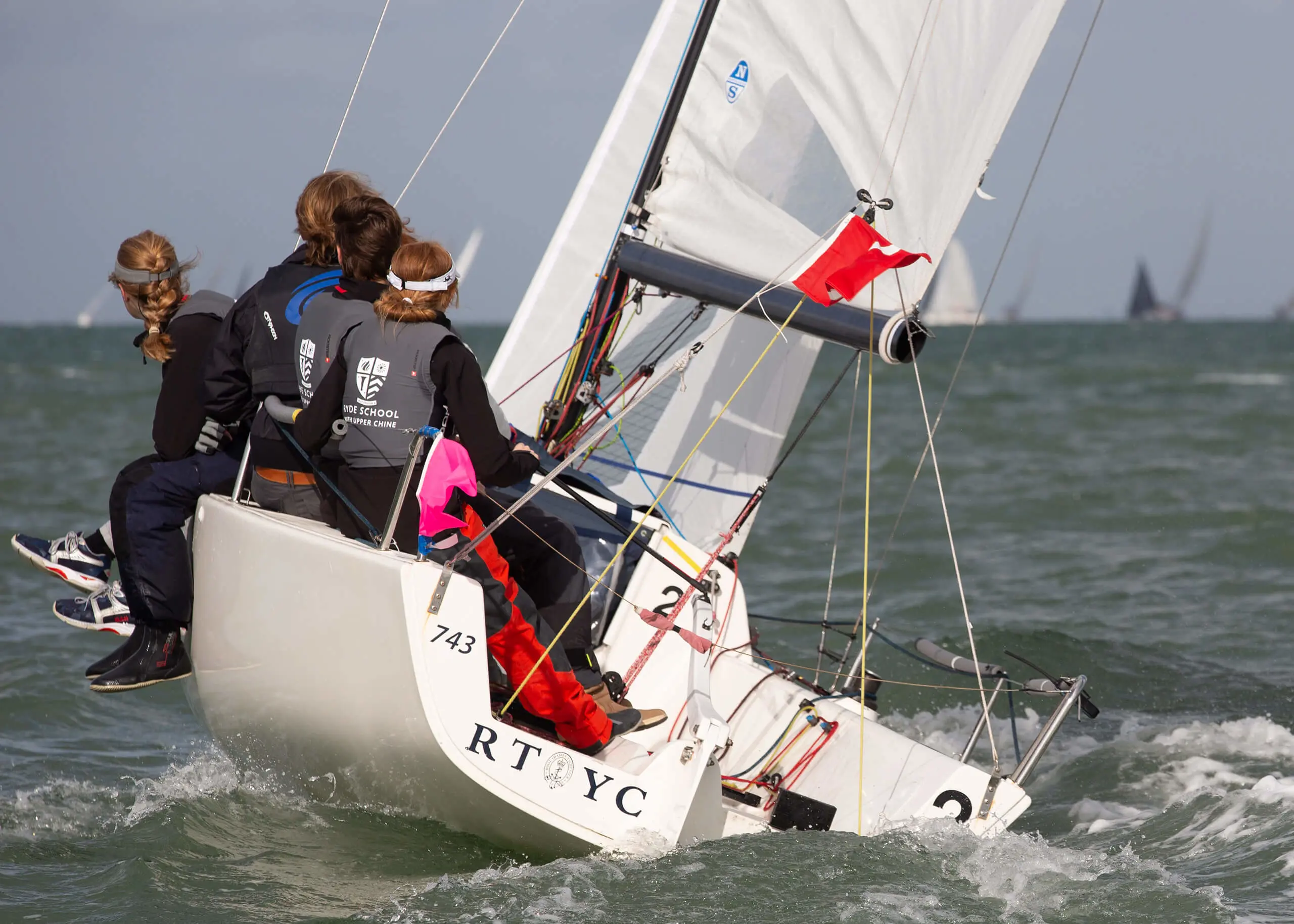 Ryde School Sixth Form pupils sailing on the Solent